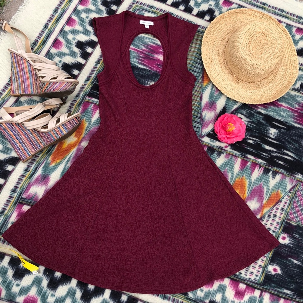 UO Silence + Noise Merlot Dress